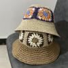 Chapéu de pescador japonês feito à mão com flores, chapéu de proteção solar de verão, chapéu de balde dobrável, chapéu de palha de praia para mulheres