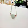Colgante de Aventurina de la Paz en Color Agua Clara, un Sustituto del Jade Hetian, Calabaza del Dios de la Riqueza, Círculo de Gato de Jade y Colgante de Jade