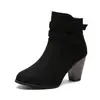 Estación independiente AliExpress wish Amazon Europeo y Americano gamuza tubo corto tacón grueso punta 35-43 botas de moda