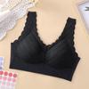Talla Extra Seda de Hielo Color Piel Espalda Hermosa Ropa Interior Femenina Verano Delgado Sin Costuras Push-Up Anti-Caída Sujetador Tipo Chaleco Sin Varillas