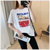 Camiseta C01 tamanho G regular feminina especial para corpo gordo 300kg gorda mm pode usar camiseta de manga curta estampada coreana versão coreana