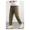 LiquidaciónEstilo Japonés Anti-Arrugas Tencel Forma de Cono Pantalones Casuales de Verano para Hombre Cintura Elástica Hielo Seda Rectos Largos