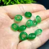 Acessórios para joias DIY, contas redondas verde jade com furo grande, contas espaçadoras de jade verde e peças separadoras, atacado