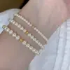 Pulsera de Perlas Versátil Apilable Estilo Coreano para Mujer, Diseño de Diseñador con Perlas Empalmadas, Estilo Minimalista, Joyería de Pulsera de Moda