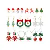 Brincos de Natal Laço Sino Liga Árvore de Natal Papai Noel Conjunto Combinado Brincos de Natal