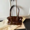Bolso Tote de Cuero con Cera de Aceite Estilo Coreano, Bolso de Hombro Grande de Alta Gama para Viajes y Uso Diario, Bolso de Hombro Portátil Sencillo de Color Sólido para Mujer