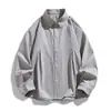 Camisa masculina de manga comprida, novo estilo primavera/outono, marca da moda, plus size, corte solto, camisa casual, peça externa