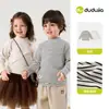 Paquete de Dos Camisetas Rayadas Familia Dudu para Niños Otoño Antiestática Manga Larga Camiseta Interior para Niños y Niñas