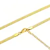 Collar de cadena de hoja de acero inoxidable del fabricante, cadena de serpiente plana, cadena de hoja estilo hip-hop, cadena de serpiente cifrada delgada, chapado en oro de 18 quilates