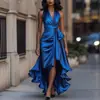 Estación Independiente 2025 Aliexpress Amazon Popular de Venta Caliente Elegante Irregular Vestido de Mujer con Volantes