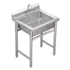 Fregadero de Acero Inoxidable 304 Espesor Simple/Doble/Triple para Cocina Comercial para Lavar Verduras y Platos, Gabinete Integrado para Uso Doméstico