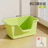 Caixa de Areia para Gatos Semi-Fechada, Extra Grande, Anti-respingo, Vaso Sanitário para Gatos Espessado, Caixa de Areia para Gatos de Estilo Aberto Extra Grande Atacado