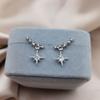 Pendientes de Estrella Minimalista Europeo y Americano Transfronterizos, Estilo Nuevo, Cara Sonriente, Estrella de Seis Puntas, Pendientes con Colgante de Estrella Versátiles y Brillantes