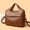 Bolso de Hombro de Moda Retro con Estampado Patchwork, Bolso Cruzado de Cuero Suave, Bolso de Mano Clutch Casual Multicapa de Gran Capacidad para Mujer
