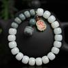 Pulsera de raíz de Bodhi de jade blanco natural DIY esmalte colorido accesorios Xingshi hombres y mujeres pulsera de un solo círculo cuentas de Buda