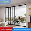 Porta de Correr de Alumínio Kefiman para Cozinha, Divisória de Porta de Correr Suspensa para Quarto e Sala de Estar, Porta de Vidro com Borda Estreita, Moderna e Simples