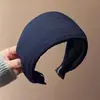 Faixa de Cabeça Grossa com Aba Larga Estilo Yimengling Atualizada, Design de Coroa Alta Faz o Rosto Parecer Menor, Acessório de Cabelo de Tricô para Mulheres, Versátil para Todas as Estações