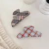 Pinza para el pelo de clip de tiburón azul a cuadros frescos con letra, estilo coreano, nicho, simple, para la parte posterior de la cabeza, para mujer