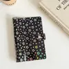 Versión Coreana A6 Láser Estrella PVC Cubierta de Hojas Sueltas Álbum de Almacenamiento Álbum de Fotos de Celebridades Cubierta de Cuaderno Planificador Transparente de 6 Agujeros