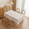 Mantel Rectangular de Encaje Blanco Estilo Francés, Cubierta Decorativa para Mesa del Hogar, Salvamanteles de Mesa de Lujo Ligero para Mesa de Centro de Sala de Estar
