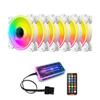 Ventilador de Caja Cool Moonlight de 6 Pines 12cm Círculo Fino Multicapa Refrigeración RGB para Computadora de Escritorio Ventilador de Refrigeración Silencioso