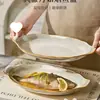 Plato de Cerámica para Pescado para Uso Doméstico, Nuevo Modelo 2026, Plato Especial para Cocinar Pescado al Vapor, Plato Grande de Gama Alta para Pescado, Recipiente para Pescado con Doble Asa, Recipiente para Pescado