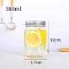 En stock Tarro Cuadrado Mason Glaseado Botella de Vidrio Transparente Tarro Dividido para Mermelada y Miel Tarro Sellado Botella de Lata de Durazno Amarillo