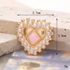 Acessórios Criativos Novos DIY de Coração de Pérola Liga de Zinco Acessórios de Rosa com Gotejamento de Óleo Material de Joia para Capa de Celular para Mulheres