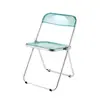 Estilo Industrial Mesa de Acero Inoxidable Mesa Redonda Pequeña Celebridad de Internet Tienda de Té con Leche Mesa y Sillas Transparentes Combinación de Conjunto Cafetería Silla Plegable