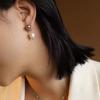 Pendientes de perlas barrocas con baño de oro de 18 quilates y plata de ley 925 con explosiones transfronterizas, estilo francés, retro, irregulares, DIY.