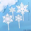 Decoración de Pastel Princesa Elsa Figuras Frozen Adornos Castillo Copo de Nieve Inserts Horneado Cumpleaños Niña Bebé