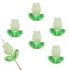 Pétalos de tulipán de vidrio con degradado colorido, hojas de flores, material de cuentas para bricolaje, pulseras, pendientes, accesorios de joyería