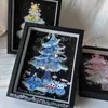 Navidad Estilo Nuevo Árbol de Navidad Grava Cristal Marco de Fotos Paquete de Materiales DIY Producción Creativa Adornos de Escritorio para Novia