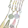 Nuevo Collar Colgante Rosa Estilo Chino con Colgante Redondo, Borla de Vidrio Estilo Antiguo, Accesorio para Hanfu Mamianqun