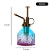 Al por mayor Nuevo Riego Retro Estampado Girasol Vitral Pequeña Regadera Presión Jardinería Tetera de Riego para Uso en Casa