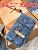 Bolsa de Ombro/Axila Monograma de Jeans Novo Estilo 2026 Transfronteiriça, Bolsa de Mão Jeans Retro Fashionable e Bolsa Pequena Transversal