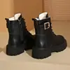 Botas Martin para Mujer 2026 Otoño e Invierno Nuevas Botas Cortas Retro Estilo Británico de Suela Gruesa que Aumentan la Altura con Forro de Lana Botas de Otoño Individuales Botas con Cordones