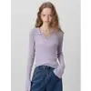 Malha Elegante Estilo Francês para Mulheres, Nova Moda Primavera, Design Estiloso, Top Interno Manga Longa Slim Fit