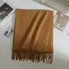Novo Cachecol de Imitação de Caxemira Outono e Inverno para Mulheres Estilo Coreano Versátil Cor Pura Xale Dupla Face Aconchegante Quente Cachecol com Franjas para Casal