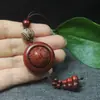 Sândalo Vermelho Pixiu Contas Esculpidas Pingente Giratório para Celular Chaveiro Pingente de Bolsa Ornamento Artesanato