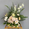 Pasillo de Flores para Boda Estilo Bosque, Rincón de Flores, Flores Colgantes, Arreglo Floral de Piso, Decoración de Fondo, Arte Floral para Boda en Césped al Aire Libre