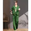 Nuevo conjunto de mujer estilo chino 2026 nueva moda primavera y otoño, elegante, rejuvenecedor, adelgazante, favorecedor de la figura, pantalones de pierna ancha, conjunto de dos piezas
