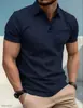 Camisa POLO Nueva de Verano Fabricante Transfronterizo Impresión Digital 3D Color Sólido Casual para Hombre Botón Solapa Manga Corta 2026