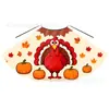 Capa de Acción de Gracias para Niños con Cordones, Disfraz de Fiesta Navideña, Venta al por Mayor de Fábrica, Capa para Niños con Patrón de Pavo