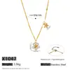 Collar de acero de titanio chapado en oro de lujo ligero y sin decoloración, cadena de clavícula con lazo de moda versátil para mujer, fabricantes