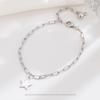 Pulsera de estrella de cinco puntas distintiva y sencilla de plata de ley S925, elegante joyería de nicho con grabado de estrellas, accesorios para pulsera de mujer