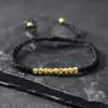 Pulsera de Diseño Original Simple de Nicho Transfronterizo Cadena de Cuentas de Cobre Cuerda Ajustable al por Mayor Pulsera para Mujer Modelo Nuevo 2024