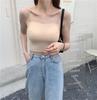 Camisola de seda de hielo para mujer, diseño interior, estilo nicho, base exterior, espalda hermosa, sin marcas, corte entallado, top corto sexy para chica.