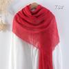 Bufanda de Algodón y Lino Plisada de Color Sólido de Venta Caliente Transfronteriza, Pañuelo de Cabeza Malayo Multicolor Arrugado de Moda con Flecos para Mujer