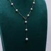 Colar de pérolas de água doce não nuclear céu estrelado feminino moda corrente clavícula prata 925 ajustável luxo leve presente